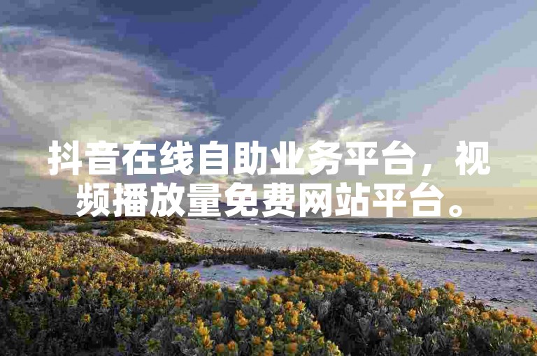 抖音在线自助业务平台，视频播放量免费网站平台。