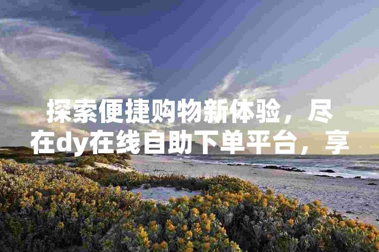探索便捷购物新体验，尽在dy在线自助下单平台，享受低价优惠。