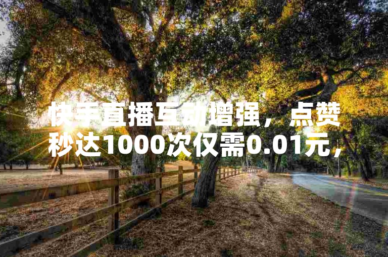 快手直播互动增强，点赞秒达1000次仅需0.01元，小白龙马山肥助力大地房产装修 - 快手平台业务网。