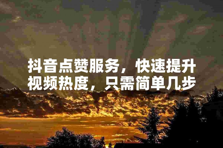 抖音点赞服务，快速提升视频热度，只需简单几步操作。