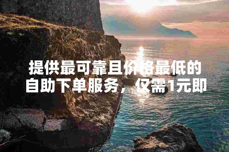 提供最可靠且价格最低的自助下单服务，仅需1元即可获得100个赞。