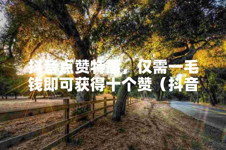 抖音点赞特惠，仅需一毛钱即可获得十个赞（抖音点赞超值优惠，十赞只需一毛）。