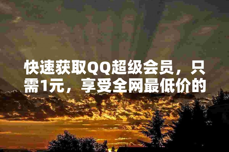 快速获取QQ超级会员，只需1元，享受全网最低价的自助下单服务 - 卡盟发卡平台，全天候提供砍价助力。
