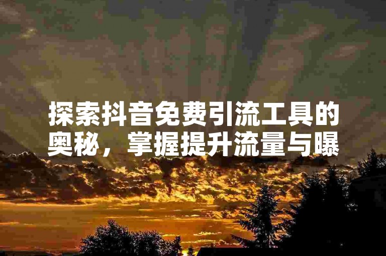 探索抖音免费引流工具的奥秘，掌握提升流量与曝光率的策略。