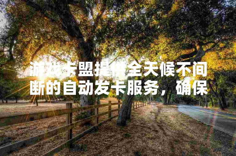 游戏卡盟提供全天候不间断的自动发卡服务，确保玩家随时获取所需的游戏卡片。
