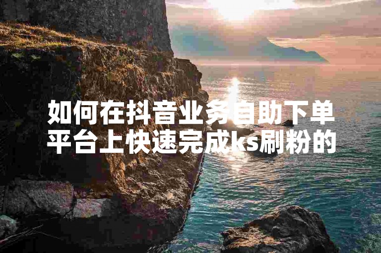 如何在抖音业务自助下单平台上快速完成ks刷粉的订单流程？