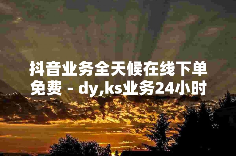 抖音业务全天候在线下单免费 - dy,ks业务24小时在线下单平台