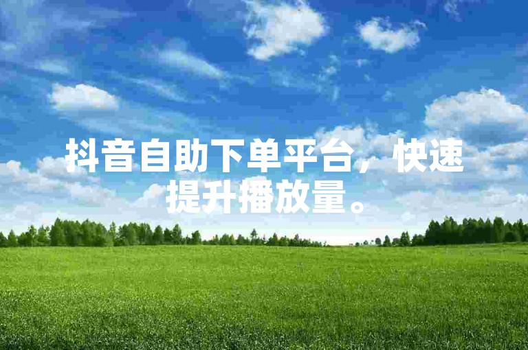 抖音自助下单平台，快速提升播放量。