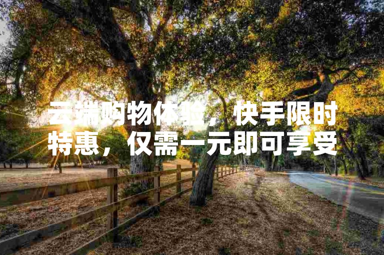 云端购物体验，快手限时特惠，仅需一元即可享受万次曝光的超值优惠。