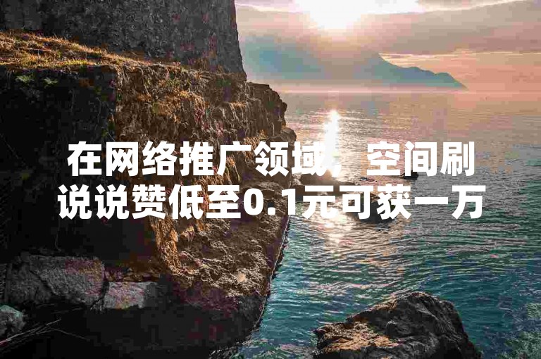 在网络推广领域，空间刷说说赞低至0.1元可获一万赞，ks推广自助网站价格亲民。