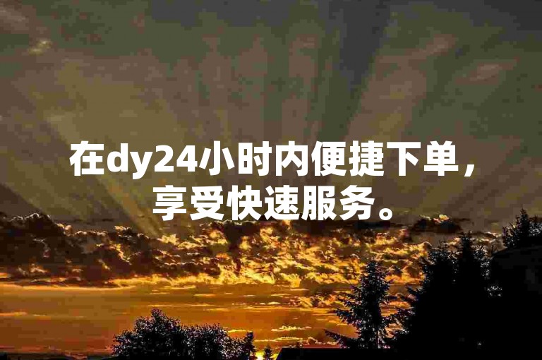 在dy24小时内便捷下单，享受快速服务。