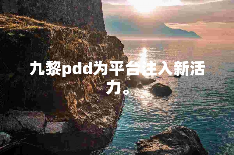 九黎pdd为平台注入新活力。