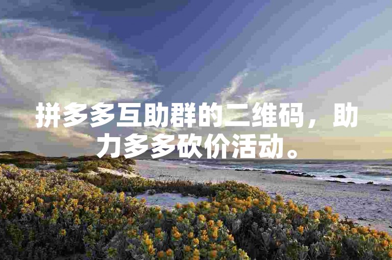 拼多多互助群的二维码，助力多多砍价活动。