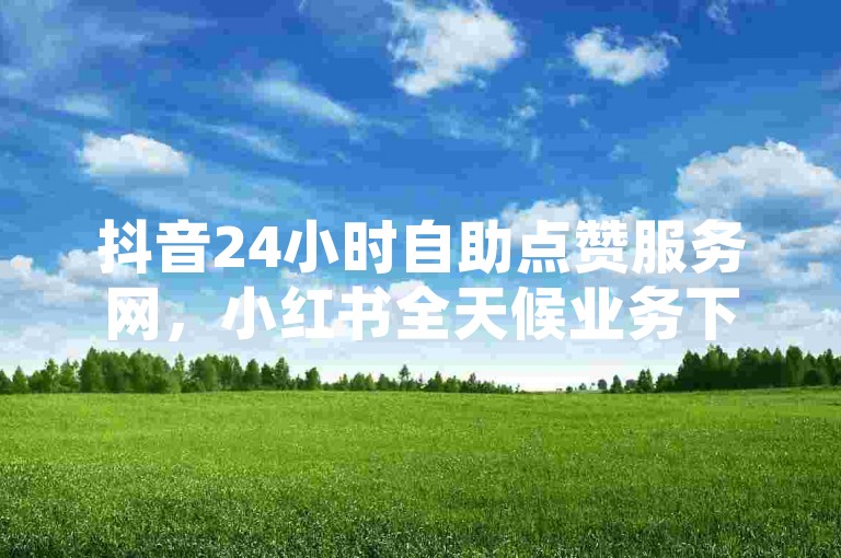 抖音24小时自助点赞服务网，小红书全天候业务下单平台。