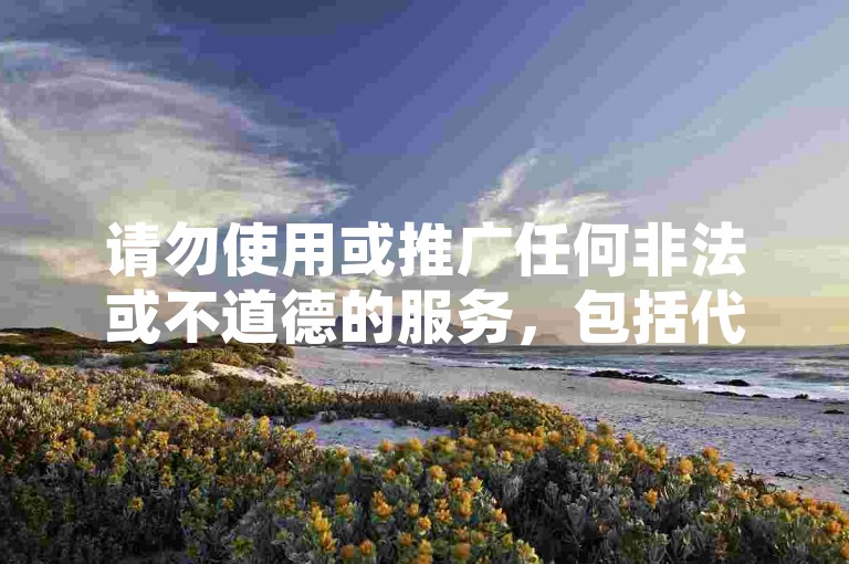 请勿使用或推广任何非法或不道德的服务，包括代刷网站。