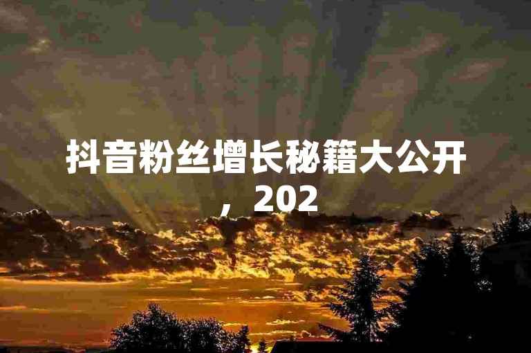 抖音粉丝增长秘籍大公开，2025年必备的涨粉策略！
