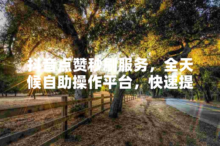 抖音点赞秒刷服务，全天候自助操作平台，快速提升视频热度。