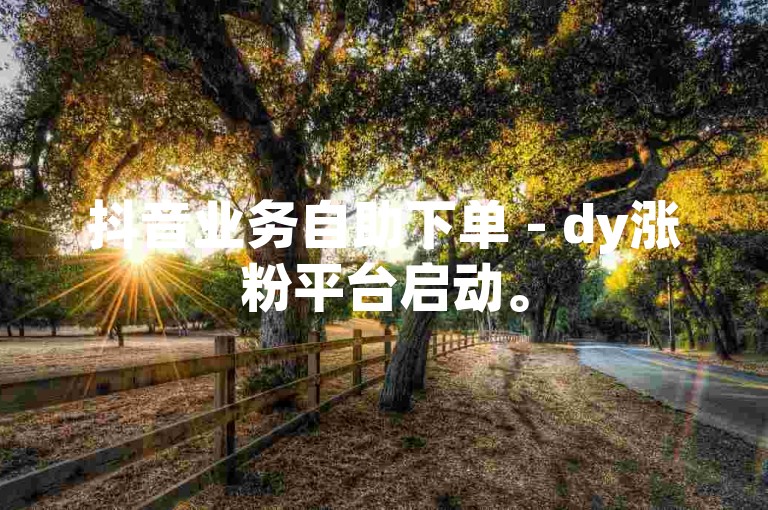 抖音业务自助下单 - dy涨粉平台启动。