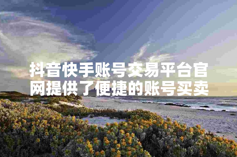 抖音快手账号交易平台官网提供了便捷的账号买卖服务，用户可以轻松找到所需的账号资源。