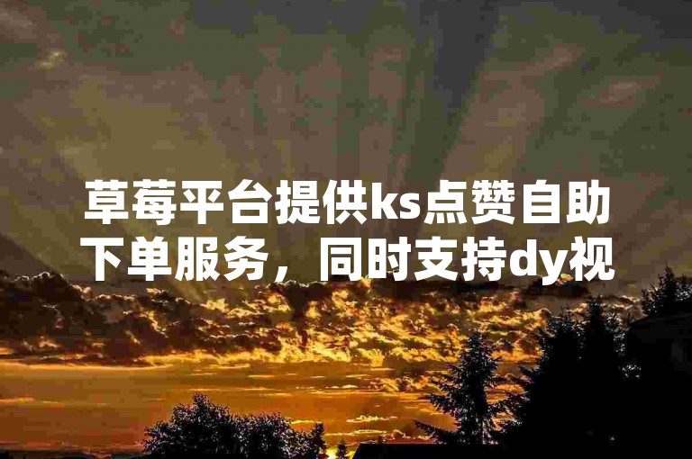 草莓平台提供ks点赞自助下单服务，同时支持dy视频播放量增长。