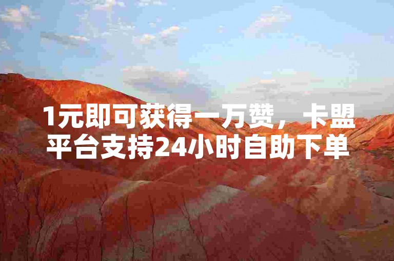 1元即可获得一万赞，卡盟平台支持24小时自助下单。