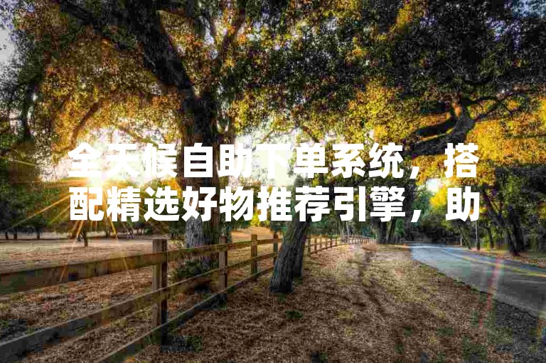 全天候自助下单系统，搭配精选好物推荐引擎，助力商家高效引流。