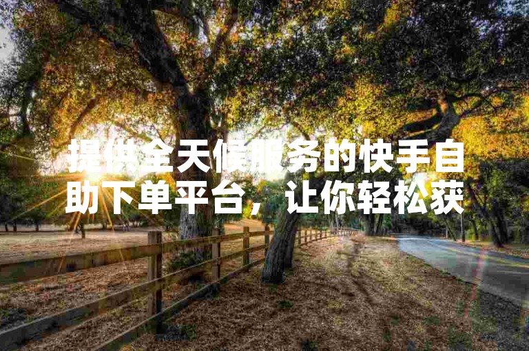 提供全天候服务的快手自助下单平台，让你轻松获得全网最低的ks点赞增长。