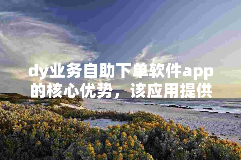 dy业务自助下单软件app的核心优势，该应用提供了一个易于使用且高效的下单平台，特别适合初次使用者。