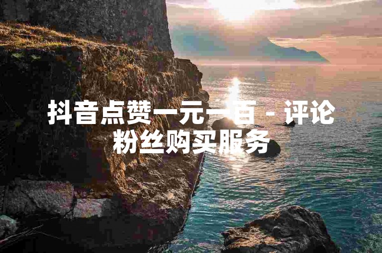 抖音点赞一元一百 - 评论粉丝购买服务