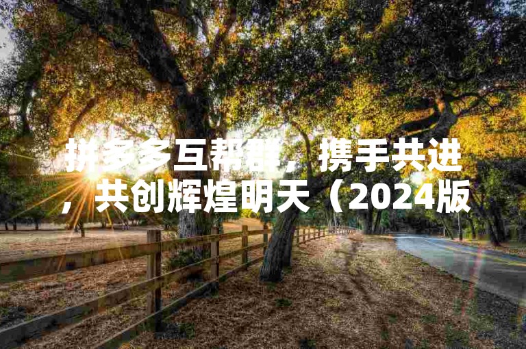拼多多互帮群，携手共进，共创辉煌明天（2024版）