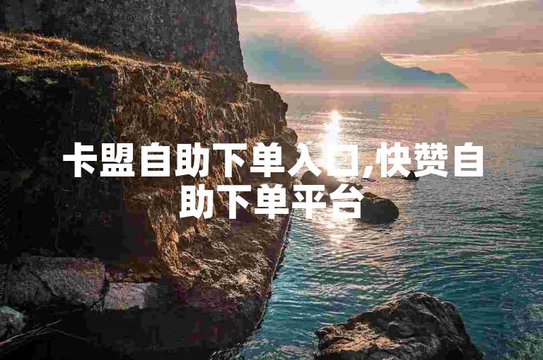 卡盟自助下单入口,快赞自助下单平台