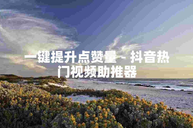 一键提升点赞量 - 抖音热门视频助推器