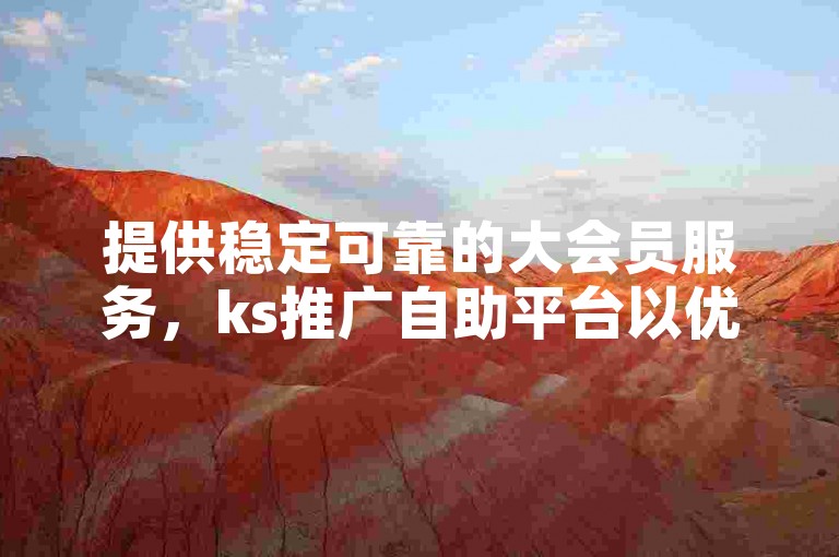 提供稳定可靠的大会员服务，ks推广自助平台以优惠价格满足您的需求。