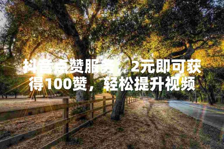 抖音点赞服务，2元即可获得100赞，轻松提升视频热度。