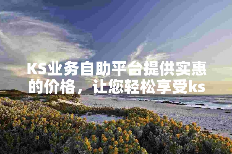KS业务自助平台提供实惠的价格，让您轻松享受ks领赞服务的便捷下单体验。