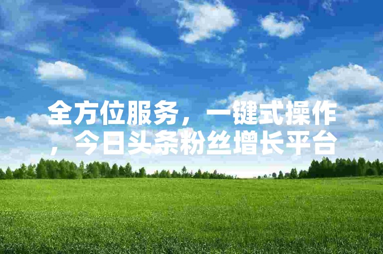 全方位服务，一键式操作，今日头条粉丝增长平台，助您轻松获得更多关注。