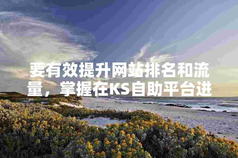 要有效提升网站排名和流量，掌握在KS自助平台进行业务下单的步骤是关键。