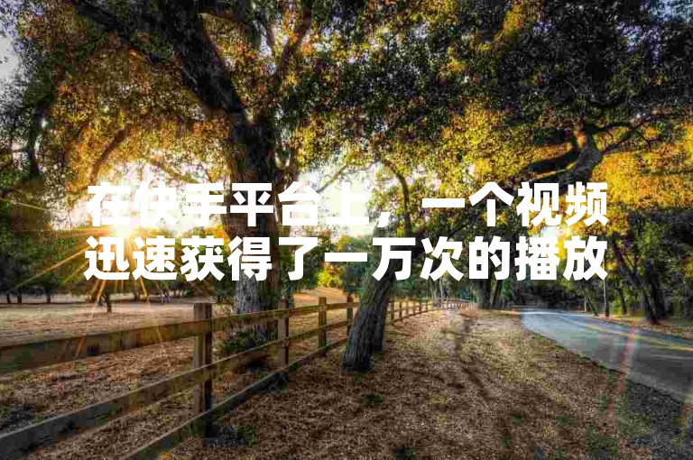 在快手平台上，一个视频迅速获得了一万次的播放量。