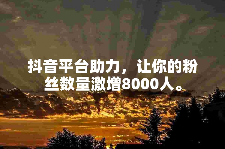 抖音平台助力，让你的粉丝数量激增8000人。