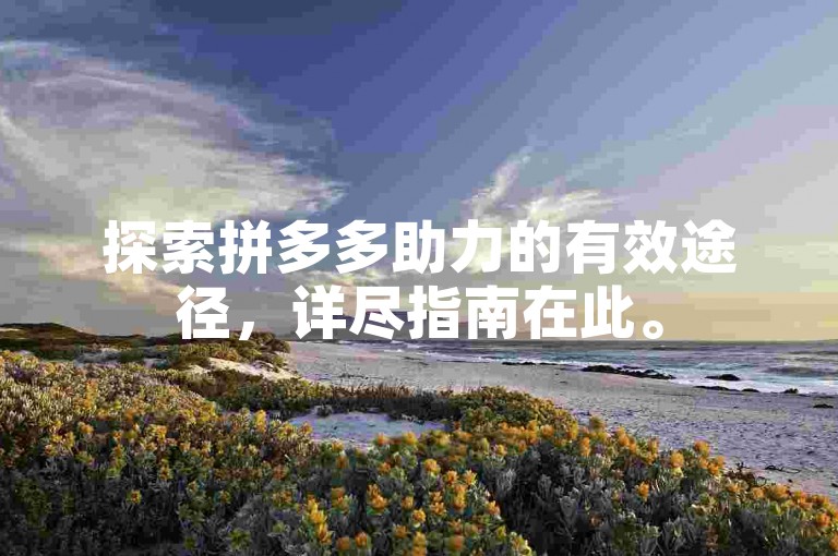 探索拼多多助力的有效途径，详尽指南在此。