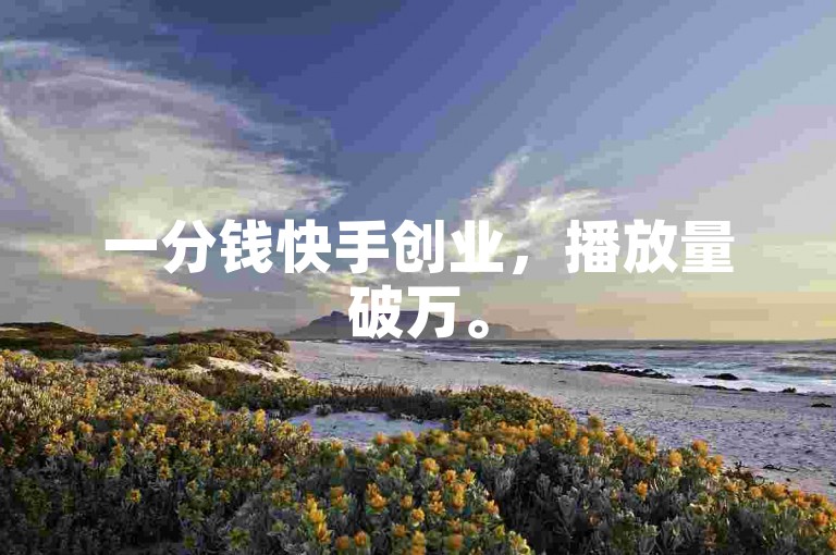 一分钱快手创业，播放量破万。