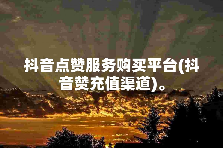 抖音点赞服务购买平台(抖音赞充值渠道)。