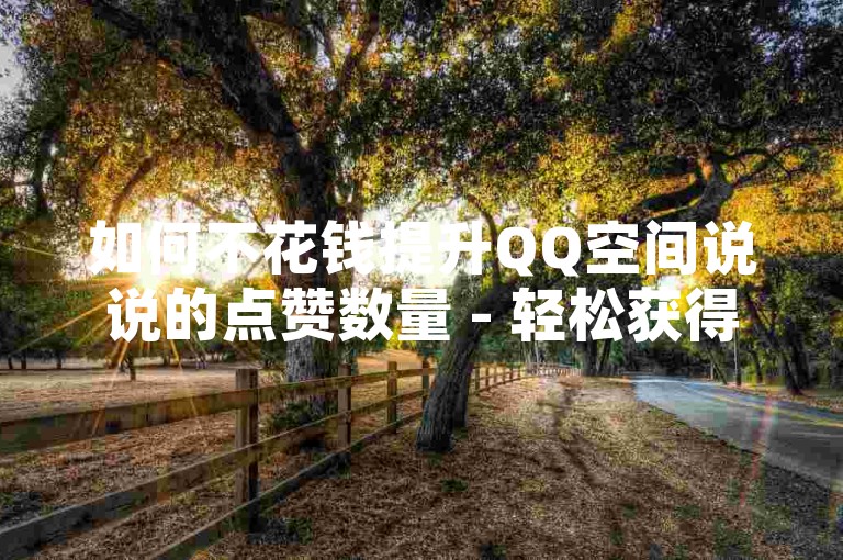 如何不花钱提升QQ空间说说的点赞数量 - 轻松获得20个免费的QQ说说赞。