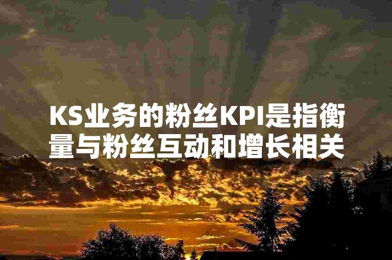 KS业务的粉丝KPI是指衡量与粉丝互动和增长相关的具体目标或指标。