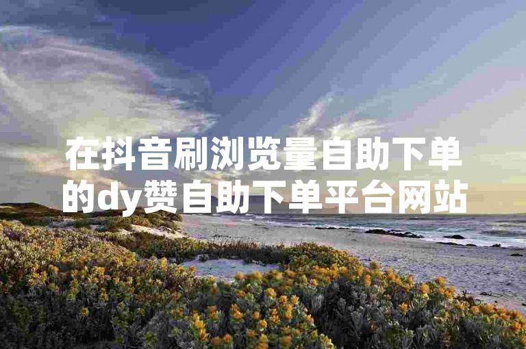 在抖音刷浏览量自助下单的dy赞自助下单平台网站上，用户可以轻松地为自己的视频增加曝光和人气。