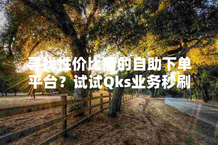寻找性价比高的自助下单平台？试试Qks业务秒刷网，提供低价ks服务，让您的dy账号快速获得关注。