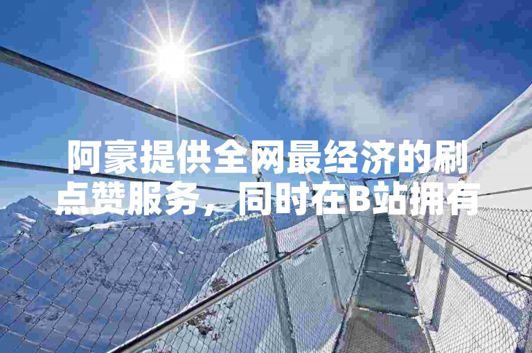 阿豪提供全网最经济的刷点赞服务，同时在B站拥有粉丝业务平台。