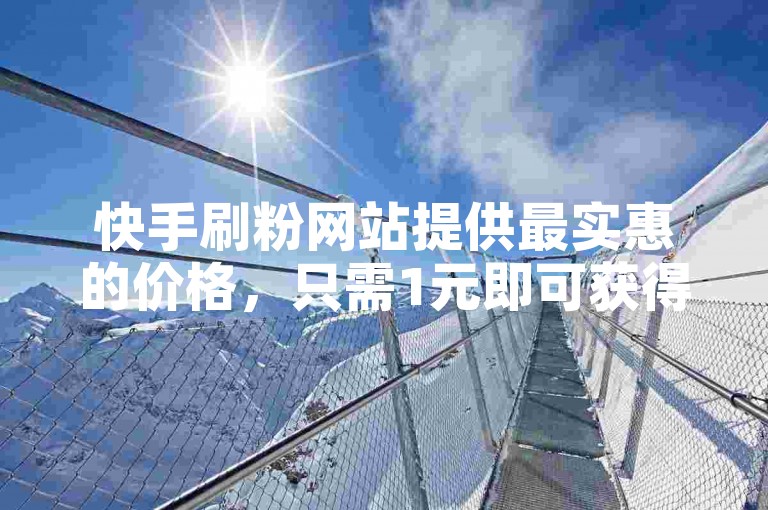 快手刷粉网站提供最实惠的价格，只需1元即可获得快手点赞服务。