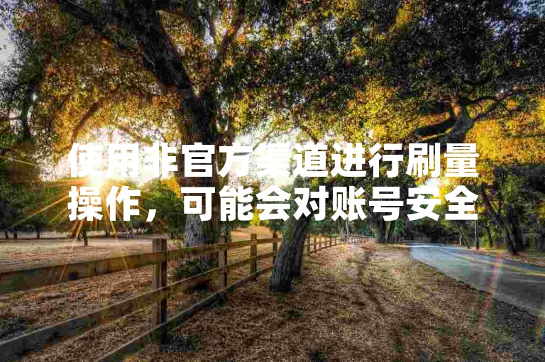 使用非官方渠道进行刷量操作，可能会对账号安全和平台生态造成负面影响。