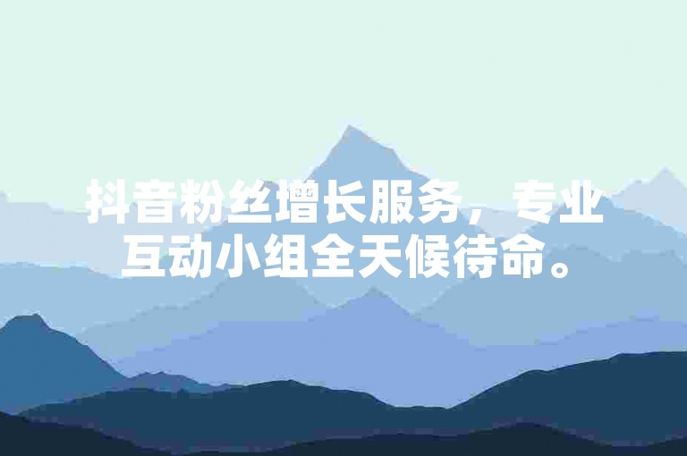 抖音粉丝增长服务，专业互动小组全天候待命。